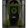 Set of 4 Christmas Light up Door Set Decoration Kit - 90cm Trees / Garland & 60cm Wreath - Pre Lit Warm White Led