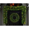 Set of 4 Christmas Light up Door Set Decoration Kit - 90cm Trees / Garland & 60cm Wreath - Pre Lit Warm White Led