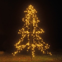 2m Easy Set Up Pre Lit Christmas Tree with 1200 Warm White Cluster LED's - Twinkle Multi Function - Indoor or Outdoor use