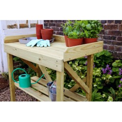 Wooden Potting Table & Work Bench with Storage