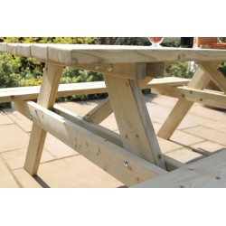 Palmas Wooden Garden Picnic Outdoor Table Bench in Pressure Treated Solid Wood - 10 year warranty against rot