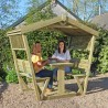 Zaragoza Garden Dining Arbour with Table and Bench Seat with Trellis sides