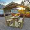 Zaragoza Garden Dining Arbour with Table and Bench Seat with Trellis sides