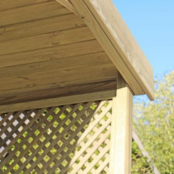 Zaragoza Garden Dining Arbour with Table and Bench Seat with Trellis sides