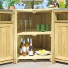 Corner Unit for Granada Outdoor Kitchen - Garden or Patio with Stainless Steel tops and Storage - 10 year warranty against rot