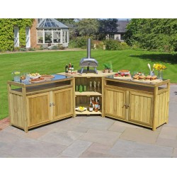 Corner Unit for Granada Outdoor Kitchen - Garden or Patio with Stainless Steel tops and Storage - 10 year warranty against rot