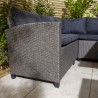 Perugia 8 people Lounge and Dining Corner Set - Rattan Effect Wicker Weave with Grey cushions and seat pads