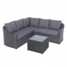 Foggia 5 people Lounge Corner Set - Half Round Rattan Effect Wicker Weave in Grey