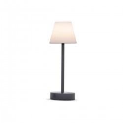 LED Tabletop Lamp In Grey Antracite Finish - Rechargeable - outdoor or indoor use