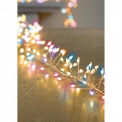 800 Rainbow Multi-coloured Door Garland Cluster Micro ultra bright LED Christmas Lights - Rose Gold pin wire