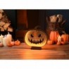 Halloween 30cm Orange Pumpkin Infinity Light Mirror stand with Warm White Led