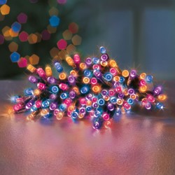 1000 Rainbow-coloured leds Christmas Lights & 100m long - Battery Operated - Timer - Multi Function (Outdoor)