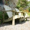 Murcia Solidwood Outdoor Adirondack Set - Double Chair & 2 Footstools