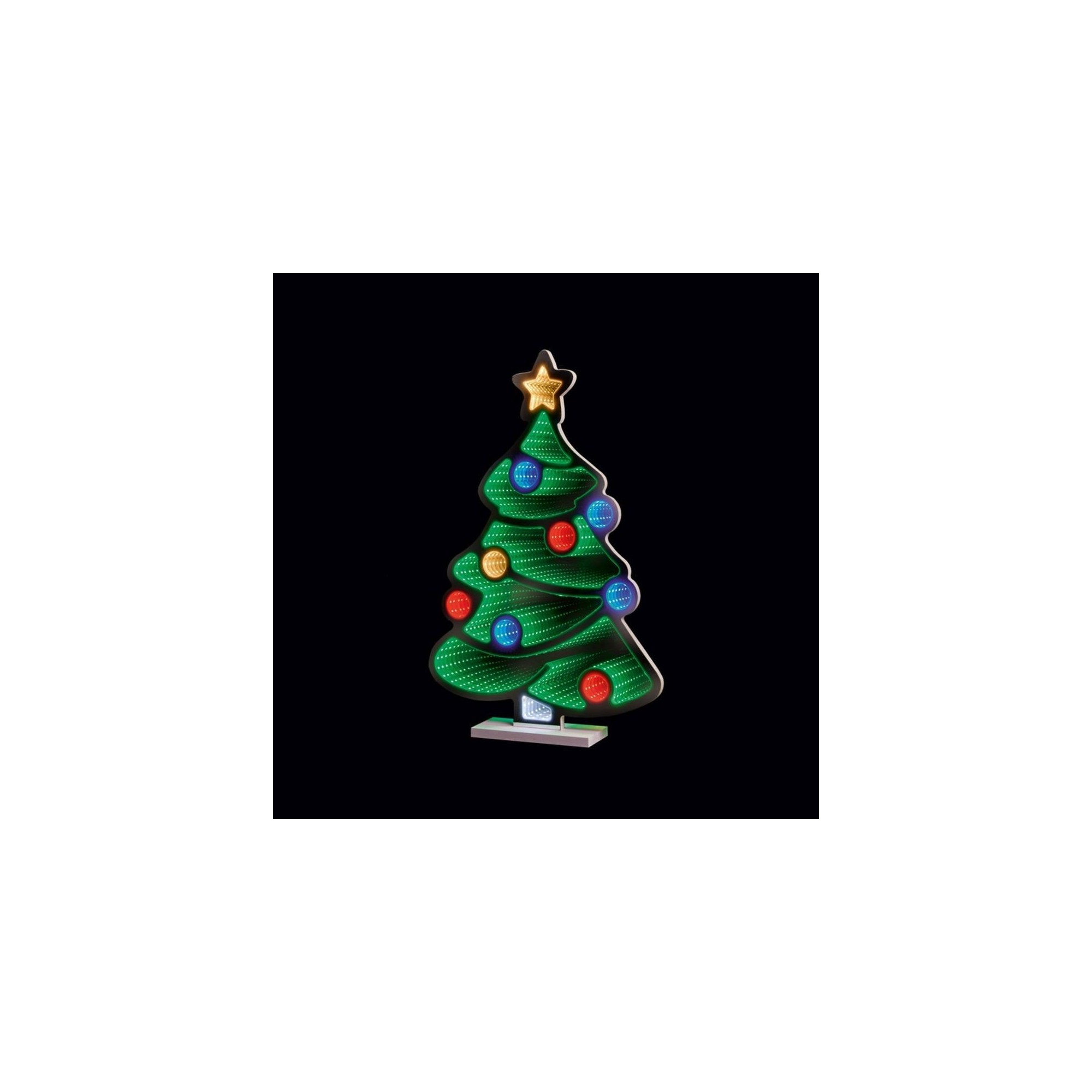 Christmas Christmas Tree Infinity Mirror 60cm - Multicoloured 3D Double Sided LED Light Effect