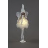 Christmas Tall Pre-lit Standing White Angel with Bobble Hat & Scarf - 55cm height