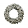 Christmas 50cm Imperial Snowy Green Wreath With Warm White LEDs
