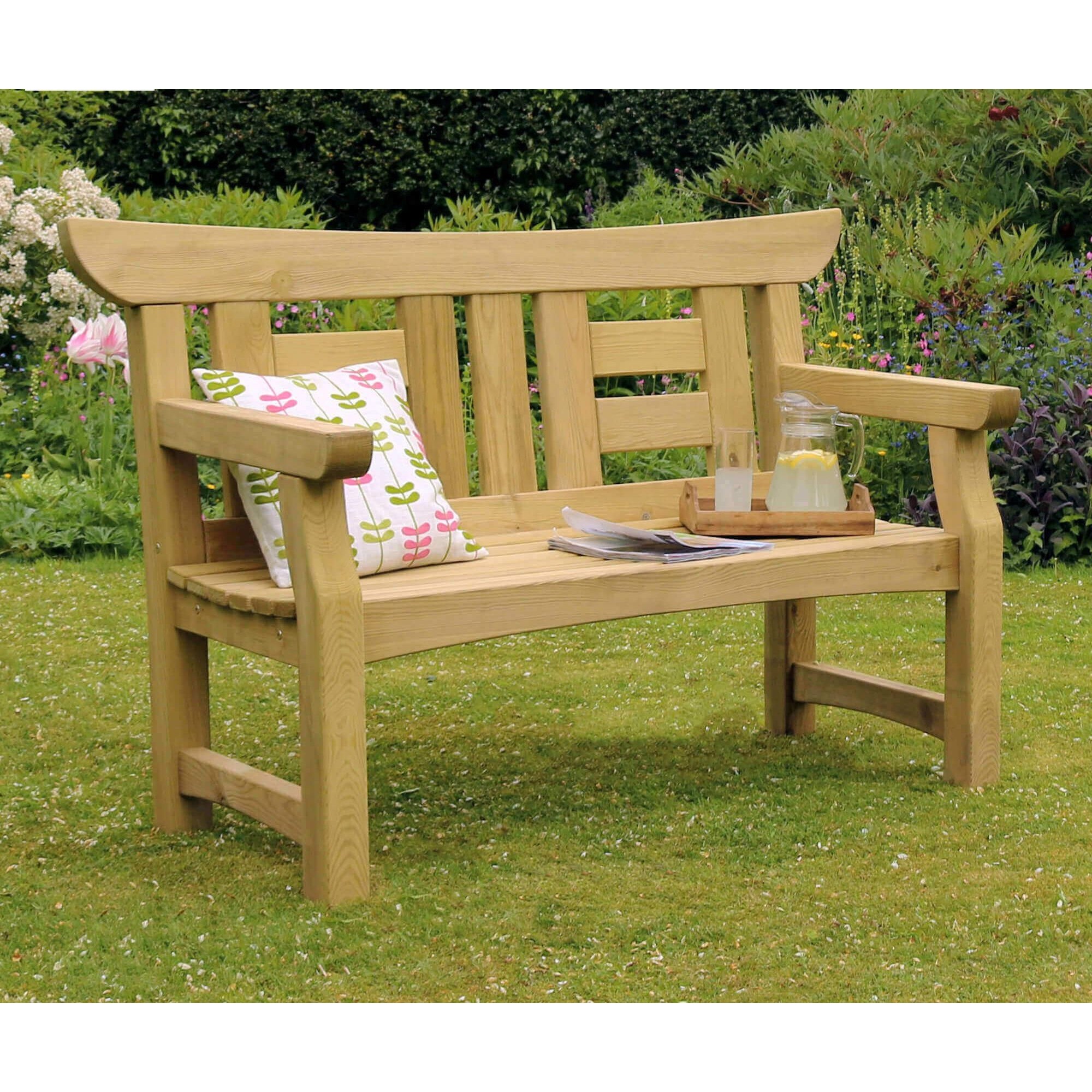 Kyde Solid Wood Outdoor Garden Furniture Japan Style 2 Seater Bench - 10 Year warranty against rot