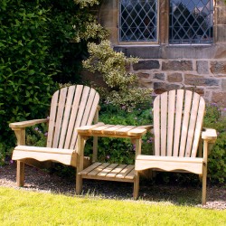 Solid wood Adirondack Double Chair