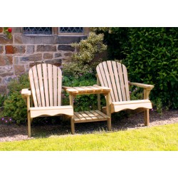 Solid wood Adirondack Double Chair