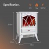 Electric Stove Heater with Flame Effect - Cream White