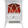 Electric Stove Heater with Flame Effect - Cream White