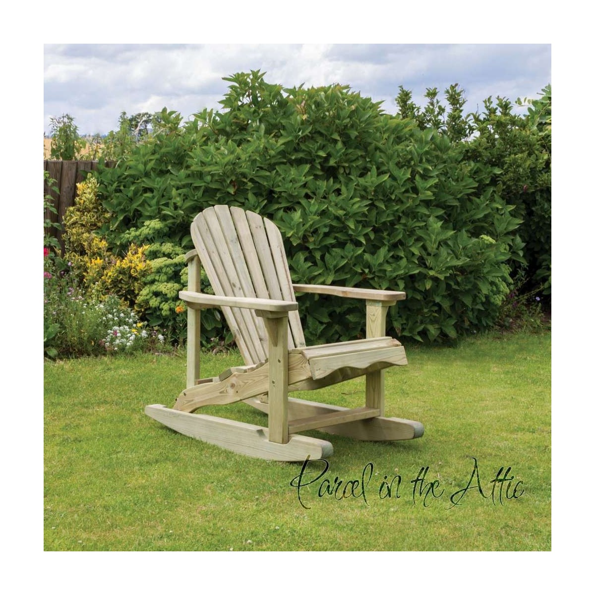 Solid wood outdoor rocking hot sale chair