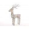 60cm Grey Wicker Standing Reindeer Outdoor - Warm White LED