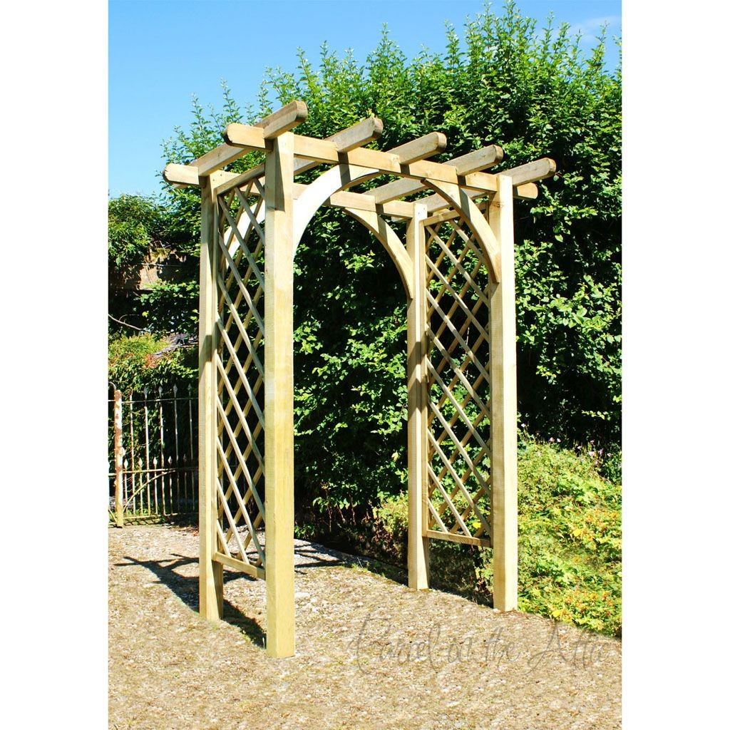 Vigo Flat Top Garden Arch with Trellis