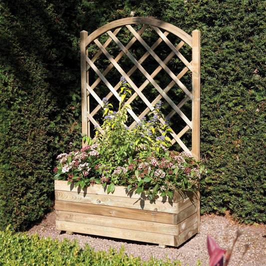 Rectangular Flower Planter with Climbing Trellis
