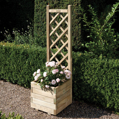 Square Flower Planter with Climbing Trellis