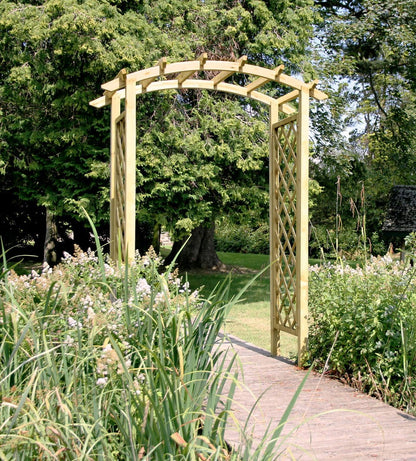Cartagena Curved Top Garden Arch with Trellis