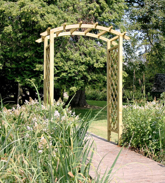 Cartagena Curved Top Garden Arch with Trellis