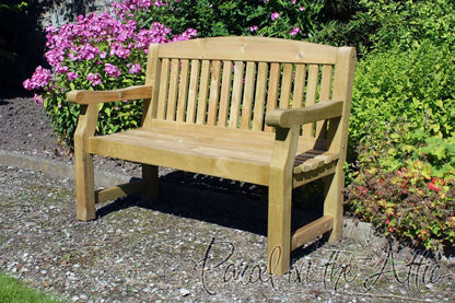 Elda Heavy Duty 2 seat Solid Wood 4ft Garden Bench