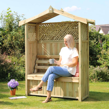 Barcelona Garden Arbour with Storage Box and Trellis