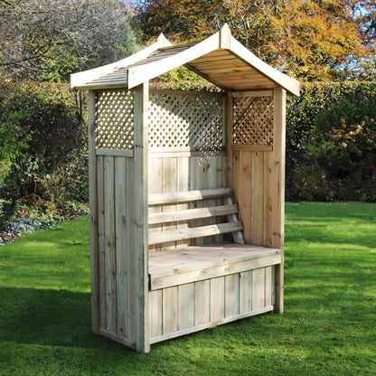 Barcelona Garden Arbour with Storage Box and Trellis