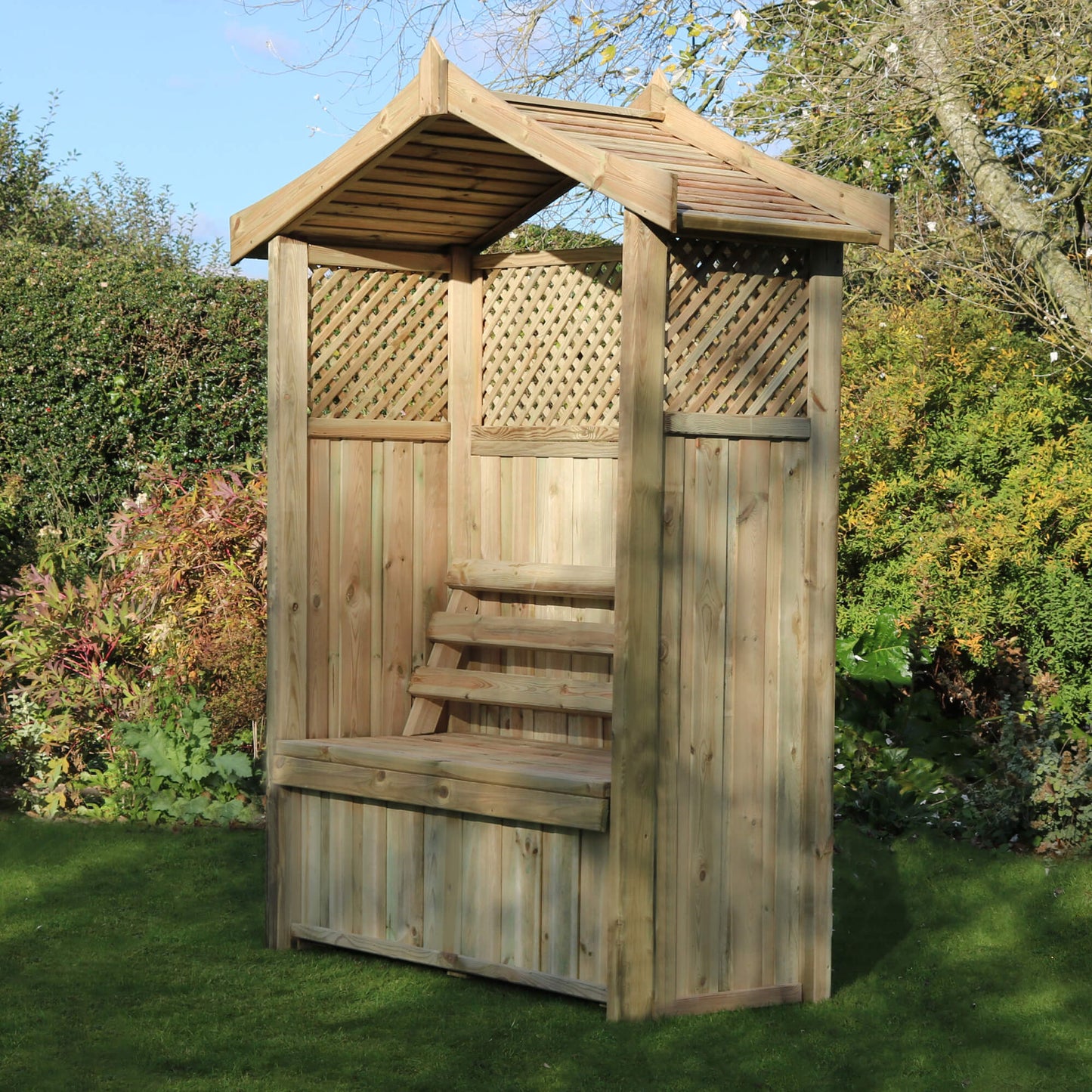 Barcelona Garden Arbour with Storage Box and Trellis