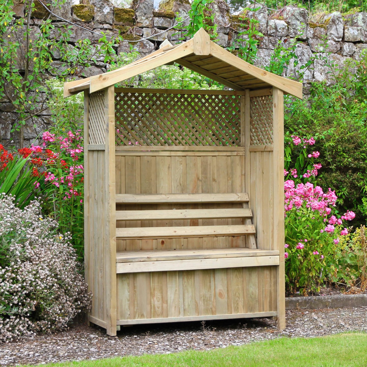 Barcelona Garden Arbour with Storage Box and Trellis