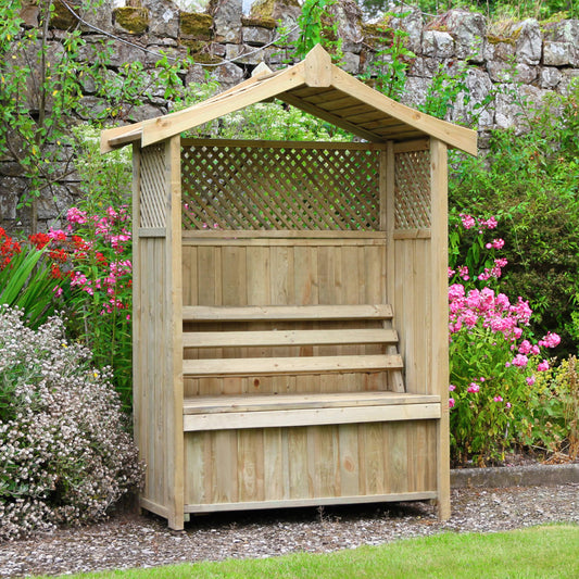 Barcelona Garden Arbour with Storage Box and Trellis