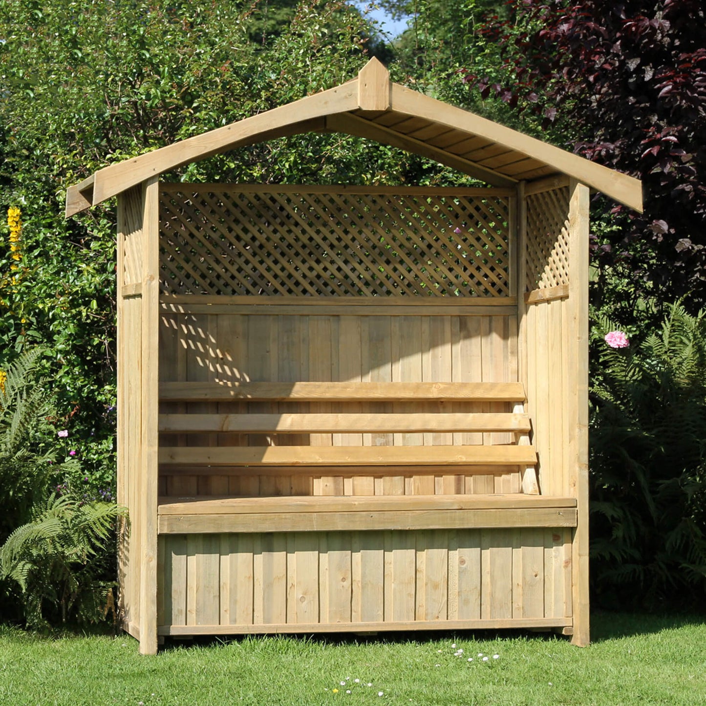 Madrid Garden Arbour with Storage Box and Trellis
