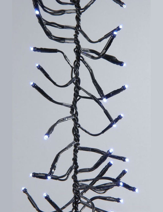 960 Ultra-Bright Cool White LED Outdoor Fairy String Twinkle Cluster Lights - 12.4m Green cable