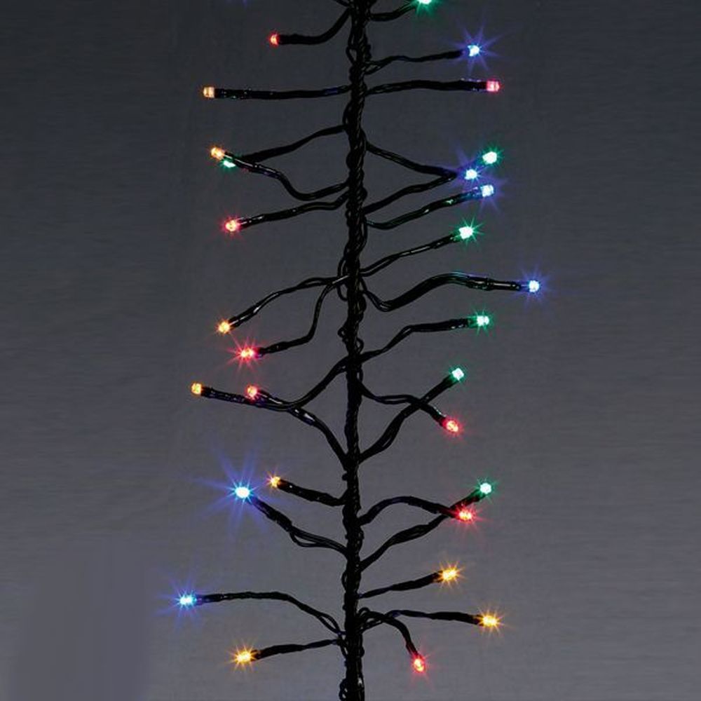 960 Ultra-Bright Multi Coloured LED Outdoor Fairy String Twinkle Cluster Lights - 12.4m Green cable