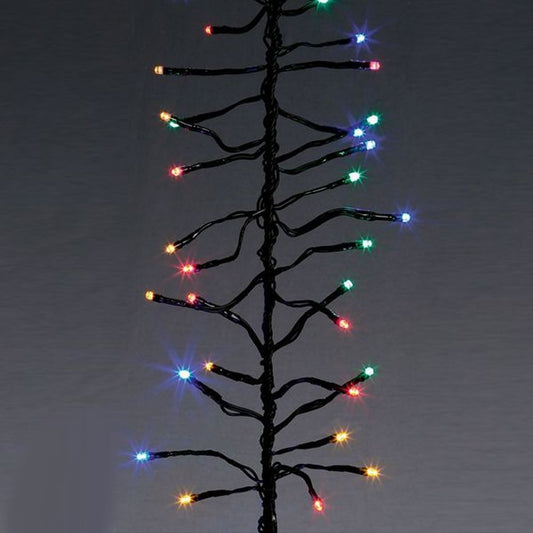 960 Ultra-Bright Multi Coloured LED Outdoor Fairy String Twinkle Cluster Lights - 12.4m Green cable