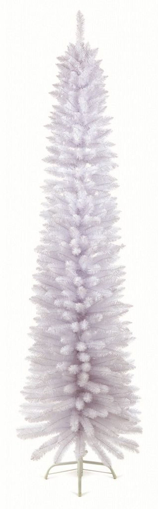 Slimline Pencil Artificial Christmas White Pine Tree - 200cm