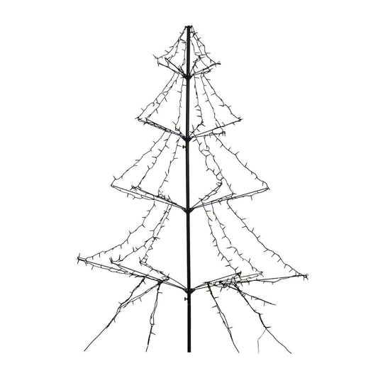 Easy Set Up Pre Lit Christmas Silhouette Tree Multi-colour LED's - 2 metres