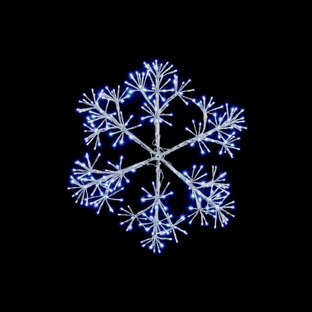 Christmas Starburst Flashing Snowflake with 300 Cool White Led Light - Indoor or outdoor use