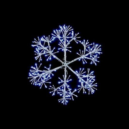 Christmas Starburst Flashing Snowflake with 300 Cool White Led Light - Indoor or outdoor use