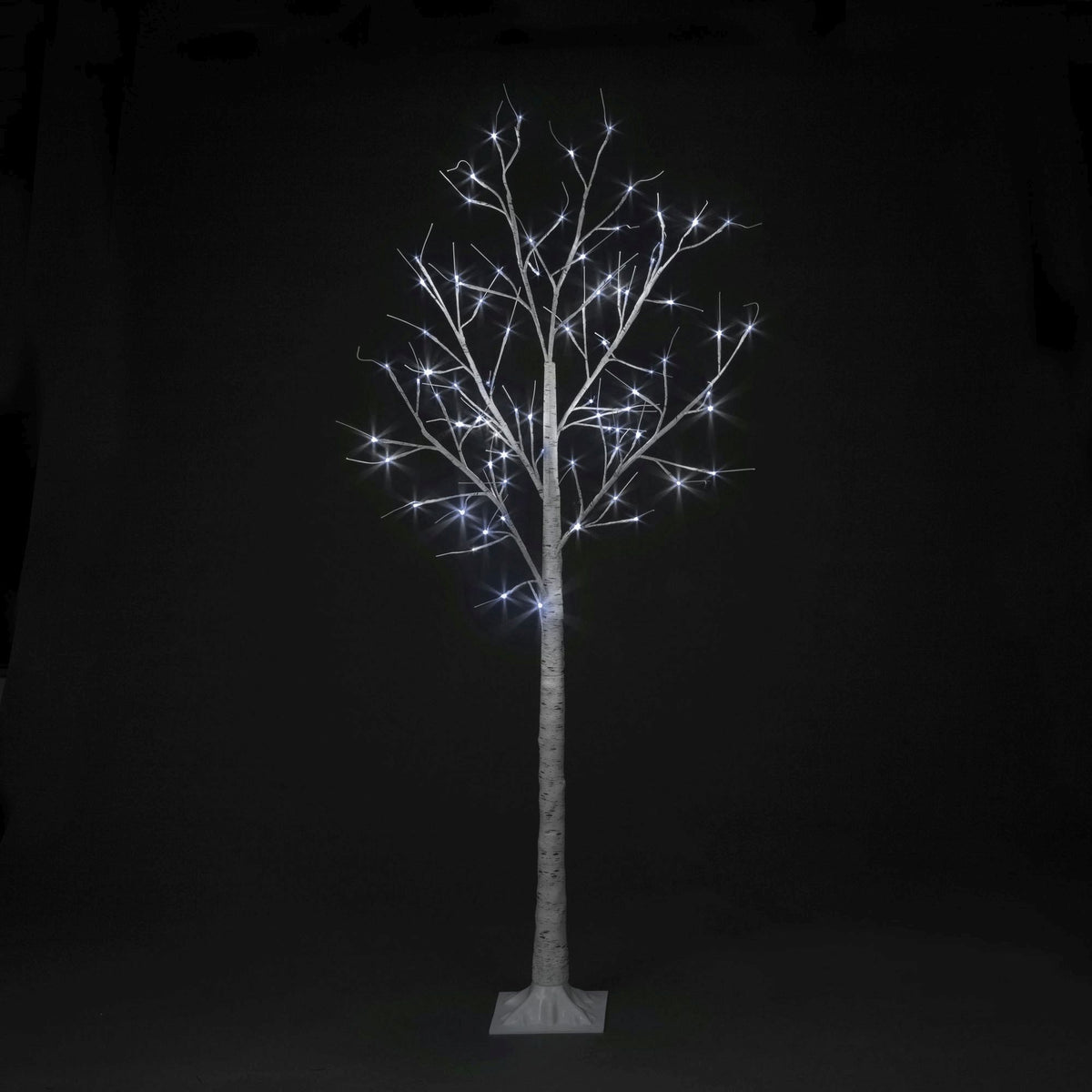 Pre-Lit Christmas White Birch Twig Tree with 180cm/6ft height and 80 Cool Ice White Micro Led