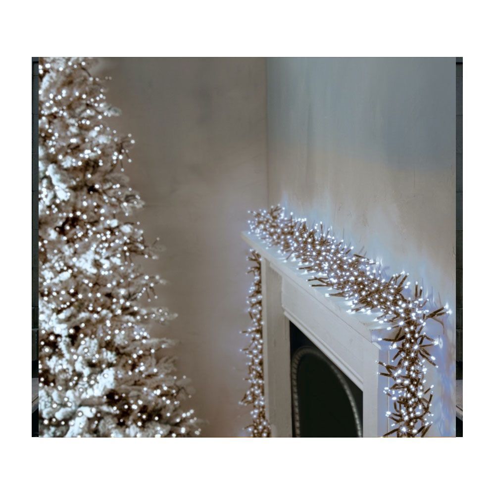 3000 Ultra-Bright Cool White LED Outdoor Fairy String Twinkle Cluster Lights - 37.5m long - Outdoor or indoor use