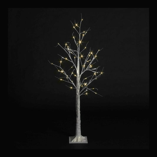 Pre-Lit Christmas White Birch Twig Tree with 150cm/5ft height and 64 Warm White Micro Led