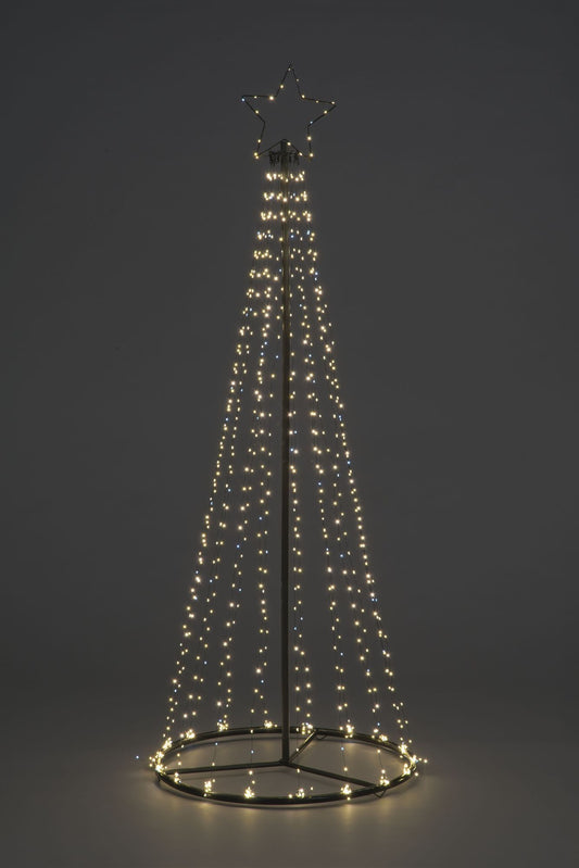 2.5m Easy Set Up Pre Lit Christmas Outdoor Maypole Tree 884 twinkling Warm White LED's